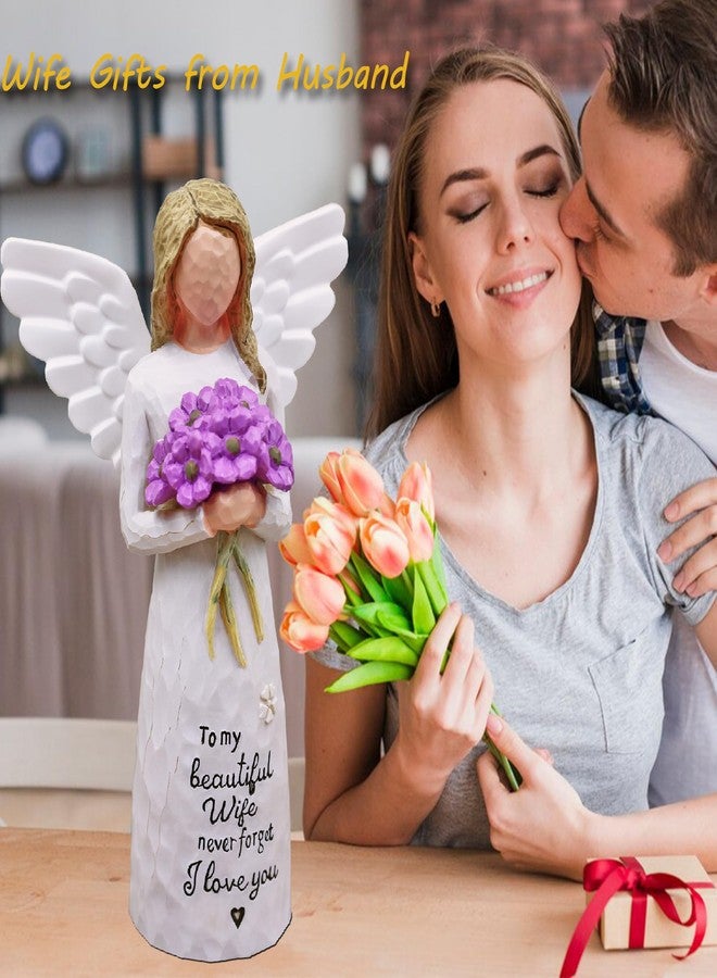 أوميلو هدايا أوميلو للزوجة، هدايا للزوجة من الزوج - هدايا للمرأة، هدية زفاف، للزوجة، هدايا عيد ميلاد للزوجة - أفضل هدايا للزوجة، تماثيل راتنجية مصنوعة يدوياً (بنفسجي) - Image 3