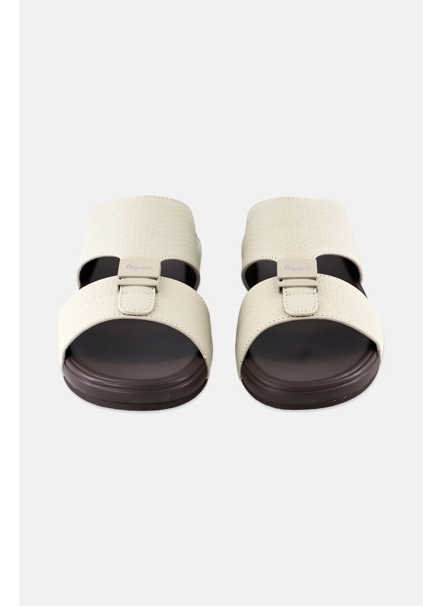 Algspar Men Double Strap Slip On Arabic Sandals, Light Grey  - Image 4