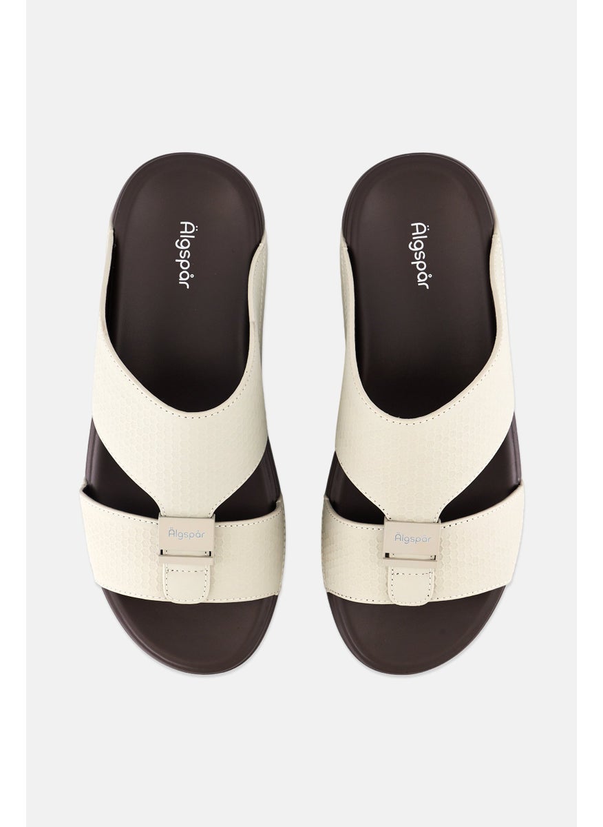 Algspar Men Double Strap Slip On Arabic Sandals, Light Grey  - Image 3