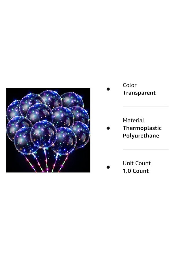 Vinsot بالونات بوبو LED من فينسوت 30 حزمة - بالونات مضيئة بالهيليوم واضحة مع أضواء خيطية لحفلات عيد الميلاد وزفاف الديكور (ضوء متعدد الألوان) - Image 5