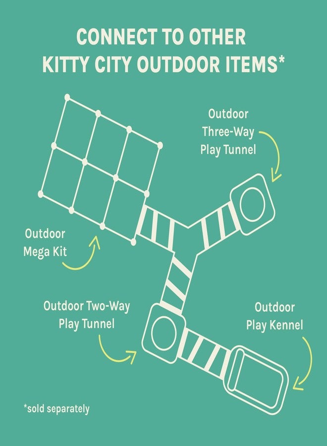 Kitty City Outdoor Catio Furniture and Play Kits for Cats, Two Way Tunnel - Image 4