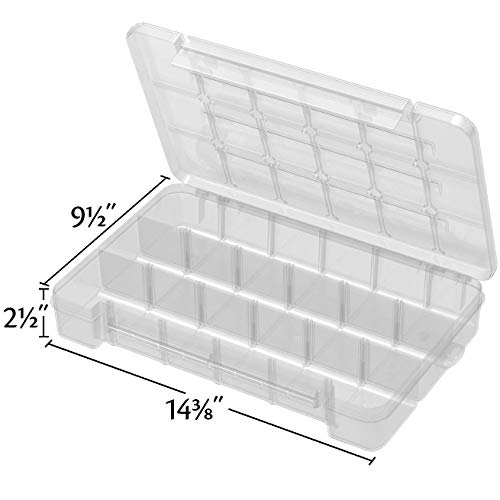 Akro-Mils 05905 Plastic Portable Parts Storage Case for Hardware and Crafts with Hinged Lid and 5 Adjustable Dividers, (14-3/8-Inch x 9-1/2-Inch x 2-1/2-Inch), Large, Clear - Image 3