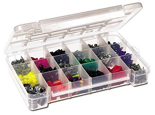 Akro-Mils 05905 Plastic Portable Parts Storage Case for Hardware and Crafts with Hinged Lid and 5 Adjustable Dividers, (14-3/8-Inch x 9-1/2-Inch x 2-1/2-Inch), Large, Clear - Image 5