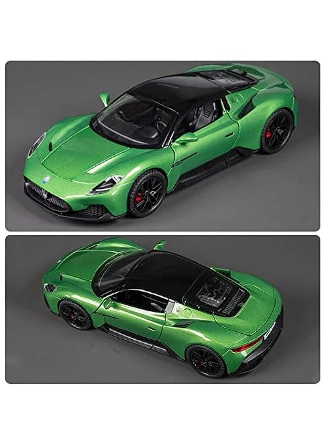 1:24 Maserati MC20 Model Car Toy Diecast Toy Cars, Zinc Alloy Pull Back Toy car with Sound and Light for Kids Boy Girl Gift，Birthday Presents, Collectibles. (Green) - Image 3