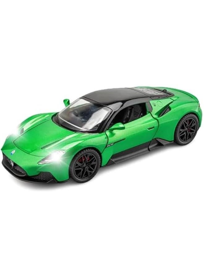 1:24 Maserati MC20 Model Car Toy Diecast Toy Cars, Zinc Alloy Pull Back Toy car with Sound and Light for Kids Boy Girl Gift，Birthday Presents, Collectibles. (Green) - Image 1