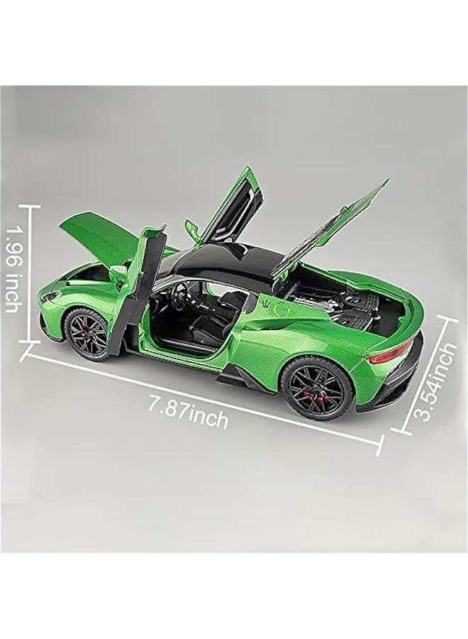 1:24 Maserati MC20 Model Car Toy Diecast Toy Cars, Zinc Alloy Pull Back Toy car with Sound and Light for Kids Boy Girl Gift，Birthday Presents, Collectibles. (Green) - Image 2