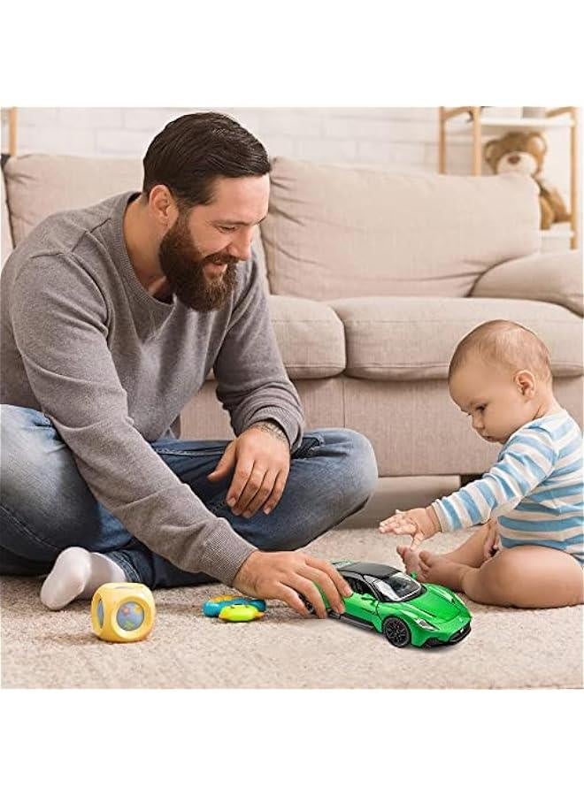 1:24 Maserati MC20 Model Car Toy Diecast Toy Cars, Zinc Alloy Pull Back Toy car with Sound and Light for Kids Boy Girl Gift，Birthday Presents, Collectibles. (Green) - Image 5