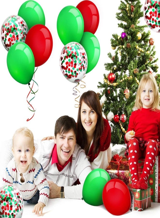 تيكيونايت 80 بالون لاتكس مقاس 12 بوصة مزين بالقصاصات الورقية، لوازم حفلات المناسبات، عيد القديس باتريك، عيد الاستقلال (4 يوليو)، عيد العمال، ماردي غرا، حفلات الزفاف، أعياد الميلاد، حفلات استقبال المولود (بالونات حمراء وخضراء لعيد الميلاد) - Image 3