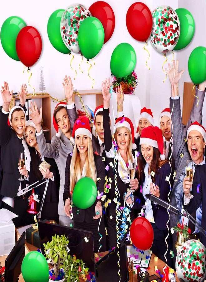 تيكيونايت 80 بالون لاتكس مقاس 12 بوصة مزين بالقصاصات الورقية، لوازم حفلات المناسبات، عيد القديس باتريك، عيد الاستقلال (4 يوليو)، عيد العمال، ماردي غرا، حفلات الزفاف، أعياد الميلاد، حفلات استقبال المولود (بالونات حمراء وخضراء لعيد الميلاد) - Image 2