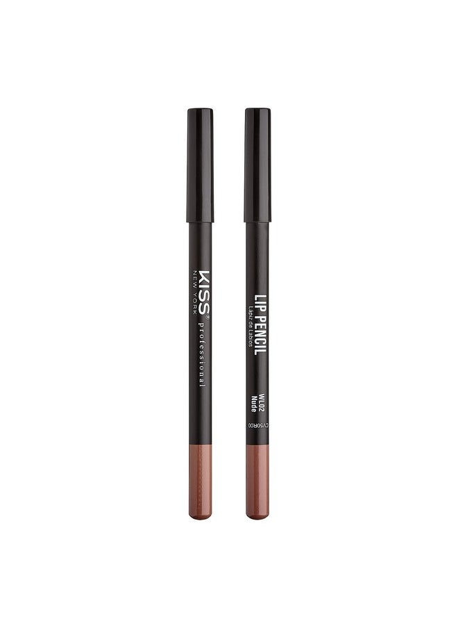 kiss new york Professional Slim Lip Pencil, Creamy Soft Lip Liner, Smooth Long-Lasting Rich Lip Color, Natural Lip Makeup, Water-Resistant Lip Crayon (Nude)  - Image 1