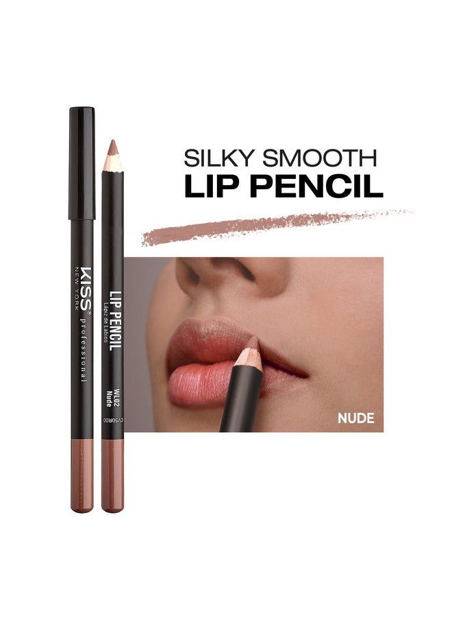 kiss new york Professional Slim Lip Pencil, Creamy Soft Lip Liner, Smooth Long-Lasting Rich Lip Color, Natural Lip Makeup, Water-Resistant Lip Crayon (Nude)  - Image 2