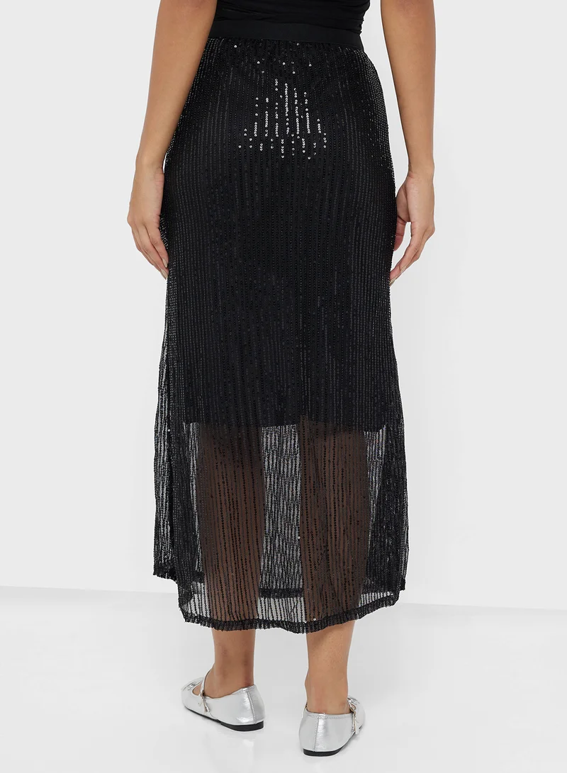 Ginger Sequin Embellished Maxi Skirt