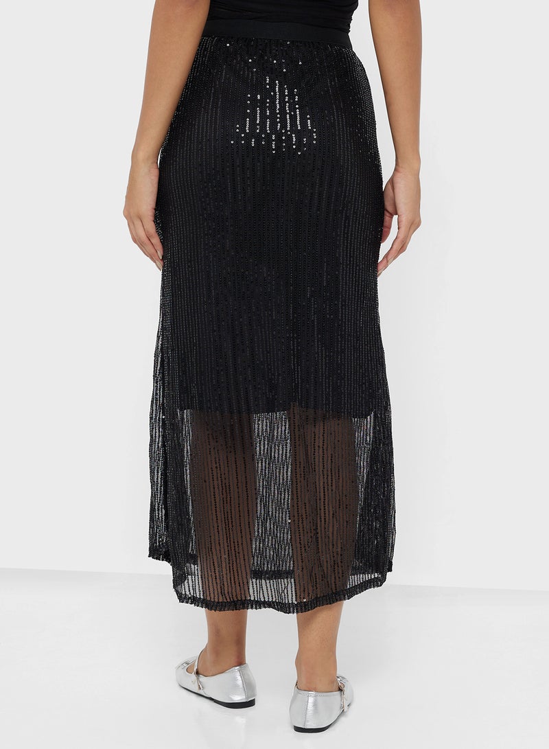 Ginger Sequin Embellished Maxi Skirt - Image 3