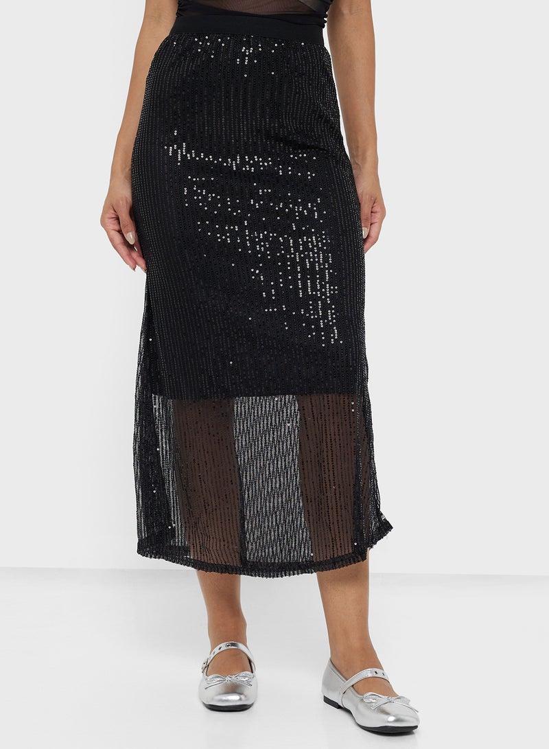 Ginger Sequin Embellished Maxi Skirt - Image 1