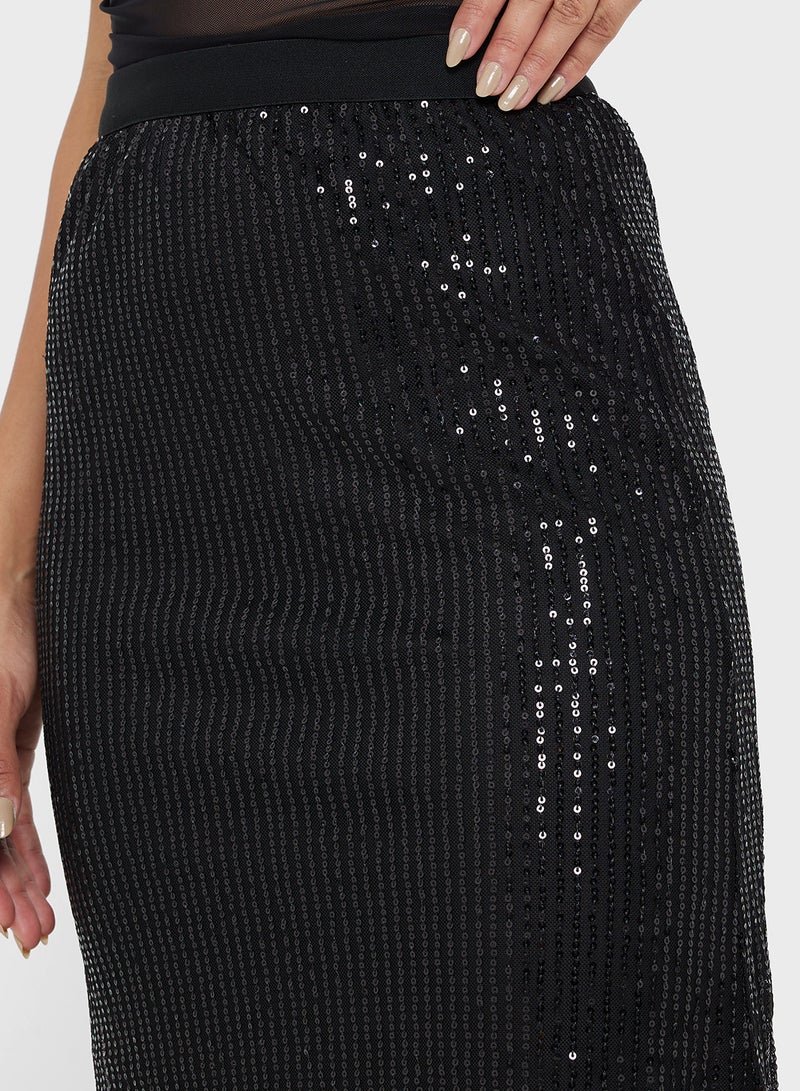 Ginger Sequin Embellished Maxi Skirt - Image 4