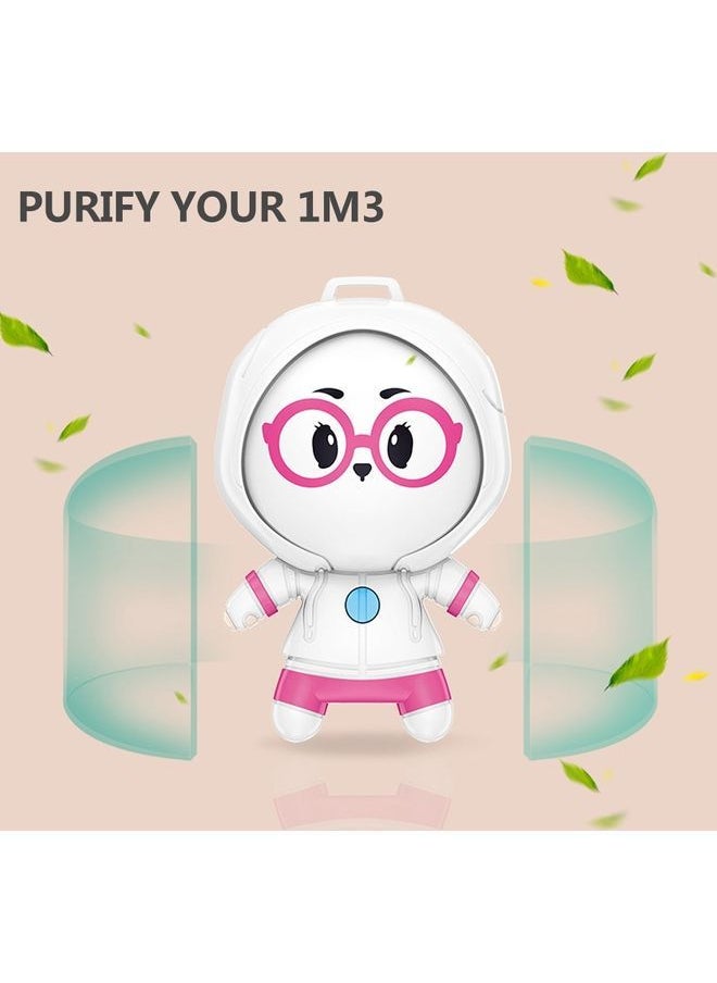 NIBEMINENT Portable Mini Anion Air Purifier Wearable White/Pink 10x10x5.5cm  - Image 5