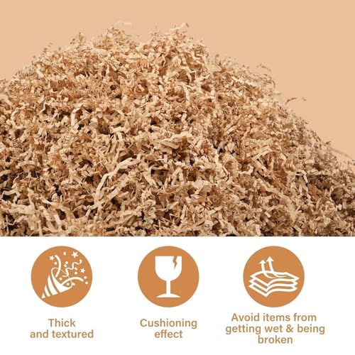 ZOEHROWS 2.2LB Crinkle Paper Gift Basket Filler, Brown Shredded Paper For Gift Baskets, Box Filler For Wrapping & Decor, Gift Basket Filler For Birthdays, Weddings, Anniversaries - Image 2
