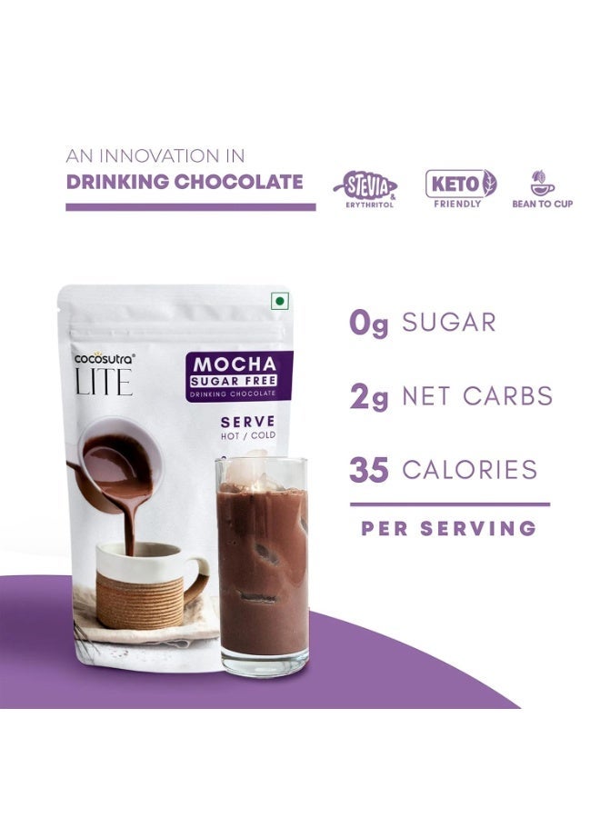 Cocosutra Lite Sugar Free Mocha Drinking Chocolate Mix, Low Carb & Low Calorie, 200g - Image 5