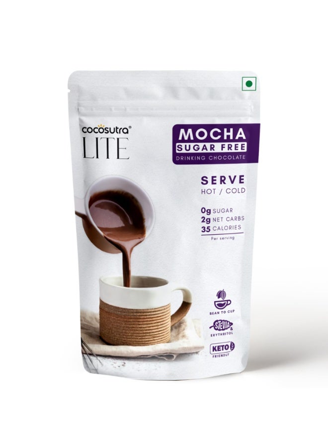 Cocosutra Lite Sugar Free Mocha Drinking Chocolate Mix, Low Carb & Low Calorie, 200g - Image 1