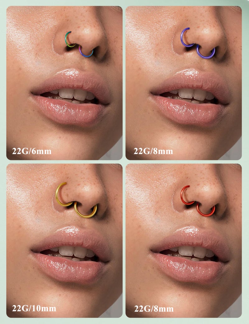 Drperfect 36Pcs 22G Nose Ring Hoop for Women Men 316L Stainless Steel Helix Tragus Lip Septum Ring Cartilage Earring Hoop Piercing Jewelry - Image 4