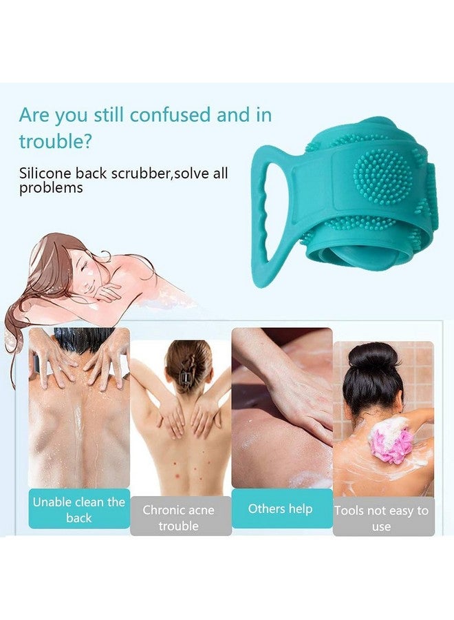 click2shop Silicone Body Back Scrubber - Double-Sided Bathing Brush for Deep Exfoliation, Skin Cleaning, and Massage - Dead Skin Removal Shower Belt for Men & Women (Multicolor) - Image 4