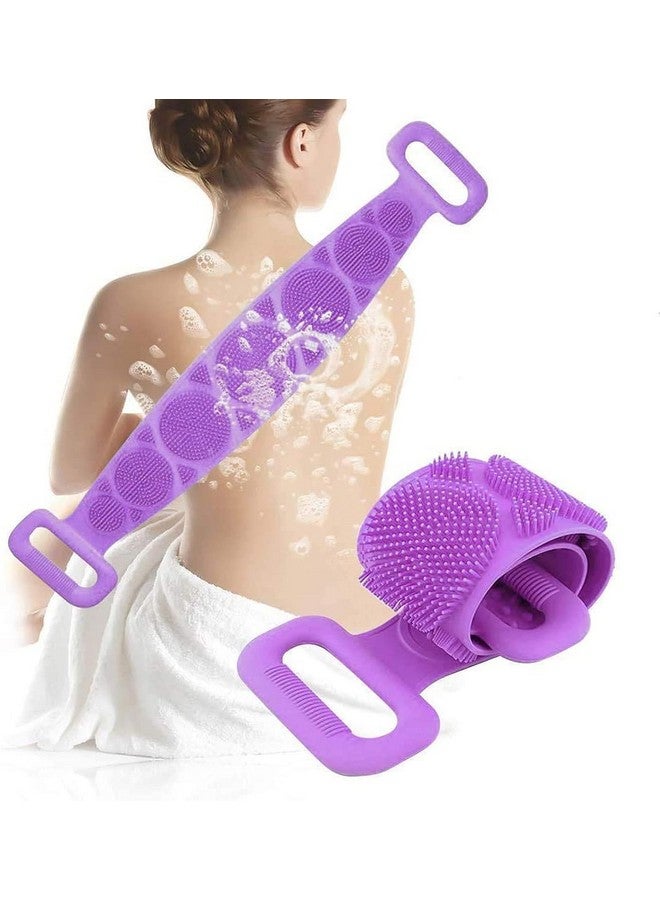 click2shop Silicone Body Back Scrubber - Double-Sided Bathing Brush for Deep Exfoliation, Skin Cleaning, and Massage - Dead Skin Removal Shower Belt for Men & Women (Multicolor) - Image 2