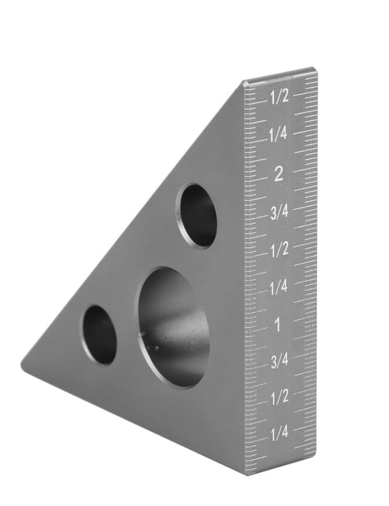 Uvbws 45/90 Degree Aluminum Alloy Right Angle Ruler, Imperial and Metric Square, Square Measuring Tool for Mechanic Carpenter DIY Woodworking Workbench and Oblique Saw, Multi Angle Measuring Ruler - Image 3