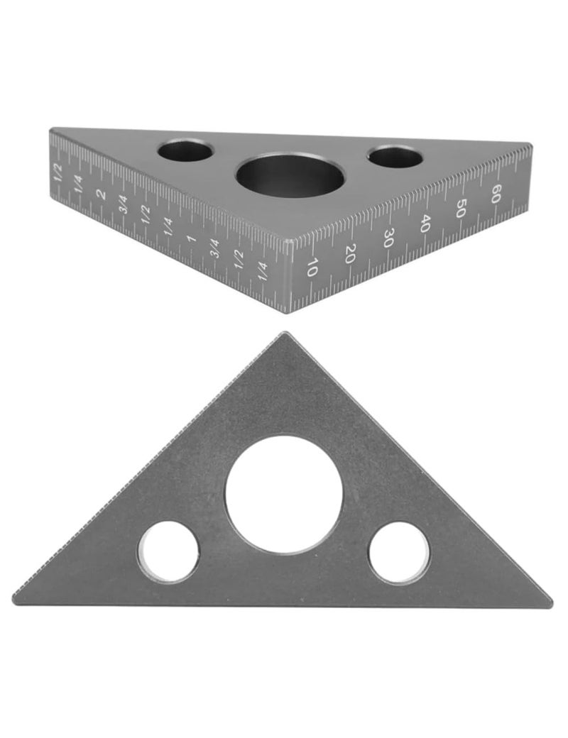 Uvbws 45/90 Degree Aluminum Alloy Right Angle Ruler, Imperial and Metric Square, Square Measuring Tool for Mechanic Carpenter DIY Woodworking Workbench and Oblique Saw, Multi Angle Measuring Ruler - Image 4