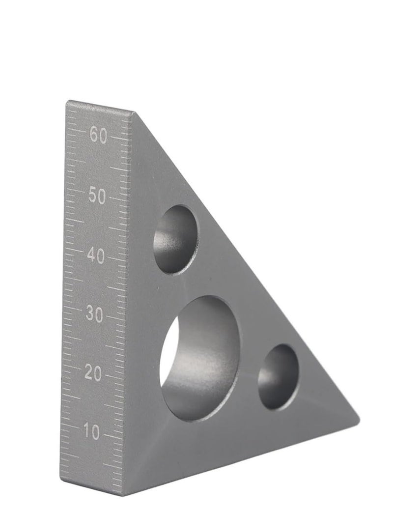 Uvbws 45/90 Degree Aluminum Alloy Right Angle Ruler, Imperial and Metric Square, Square Measuring Tool for Mechanic Carpenter DIY Woodworking Workbench and Oblique Saw, Multi Angle Measuring Ruler - Image 1