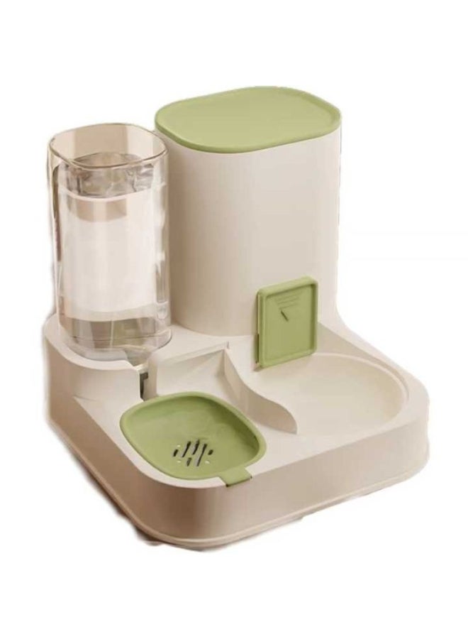 2 in 1 Automatic Cat and Dog Food & Water Dispenser - 27x27x25 cm - Green - Image 1