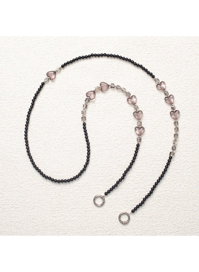 NIBEMINENT Phone Charm/ Chain Strap for Women Girls, Love Pearl Cell Phone Case Lanyard Wrist Strap