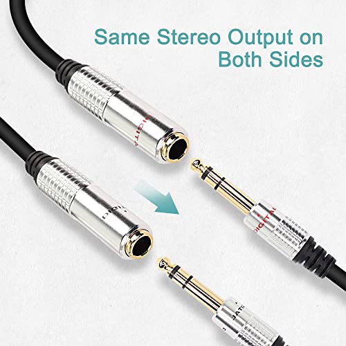 XMSJSIY 6.35mm 1/4 TRS Y Splitter Audio Cable,1/4 Inch TRS Stereo Female to Dual Female Headphone Guitar Extension Cable with Gold Plated -0.5M/1.6FT - Image 4