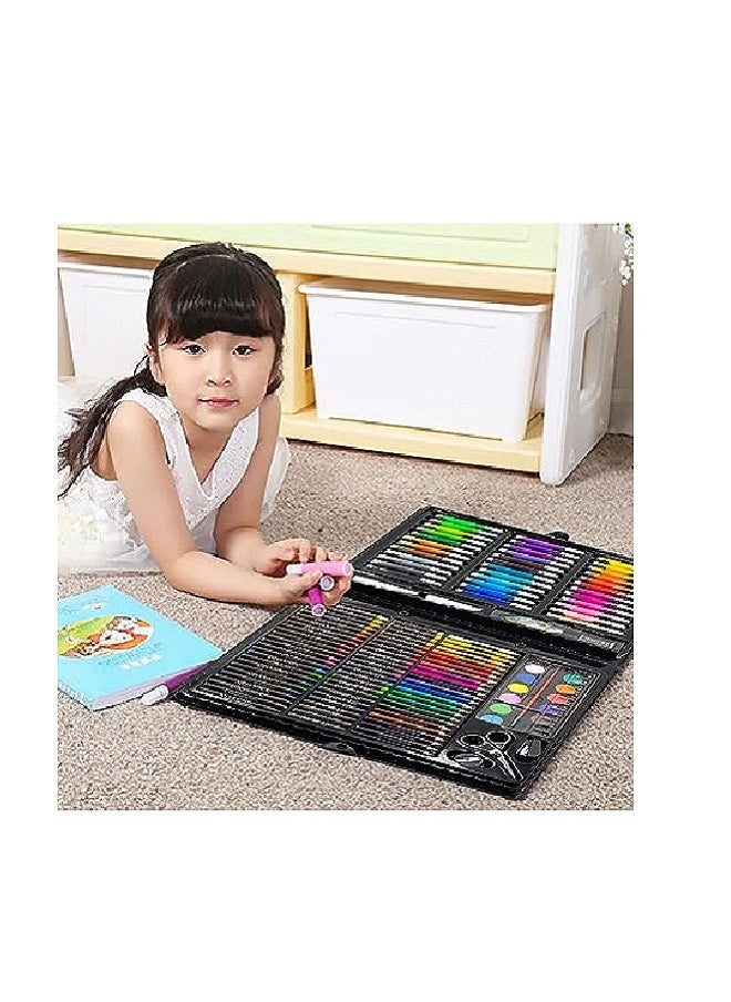 Generic - 150PC Art Set with Sketch Book, Coloring Art Kit Drawing Art Supplies Case, Markers Crayon Colour Pencils for Budding Artists Kids Teens Boys (Black) - Image 1