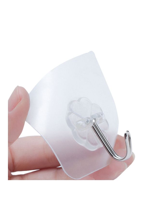 Pack Of 20 Suction Cup Sucker Wall Hook Silver/Clear 3x3x3centimeter - Image 2