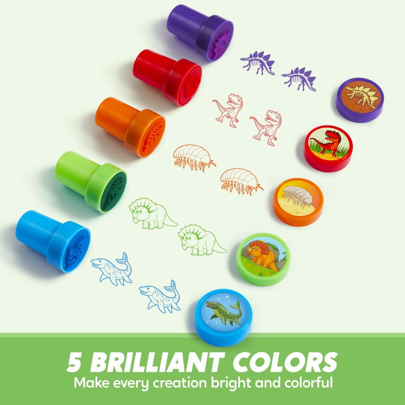 JOYIN 50PCS Dinosaur Stamps for Kids, 50 Different Designs, Fossils, Sea Dinosaurs, Stamps for Dinosaur Party Favor Bags, Easter Egg Stuffers, Treasure Box Toys, Birthday Gift - Image 3