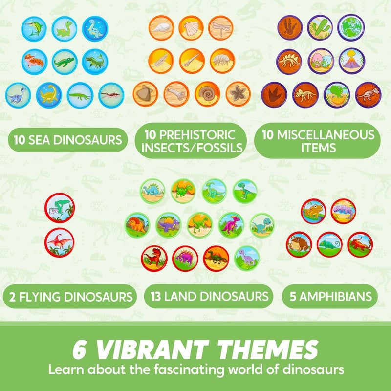 JOYIN 50PCS Dinosaur Stamps for Kids, 50 Different Designs, Fossils, Sea Dinosaurs, Stamps for Dinosaur Party Favor Bags, Easter Egg Stuffers, Treasure Box Toys, Birthday Gift - Image 2