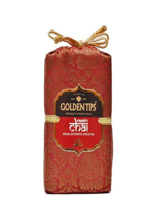 Golden Tips Masala Chai, India’s Spiced Tea in Brocade Cloth Bag, Bold Black Tea Blend with Cardamom, Ginger, Cloves & Cinnamon, Gift & Everyday Chai (200 Gram, 100 cups) - Image 1