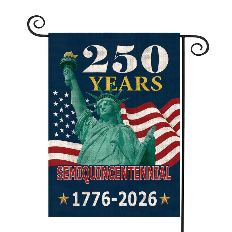 MAGJIUKE 250 Years America Garden Flag,250th Anniversary USA Patriotic Double-Sided Banner,Statue of Liberty Design, 12 x 18 Inch, 1776-2026 Semiquincentennial - Image 1
