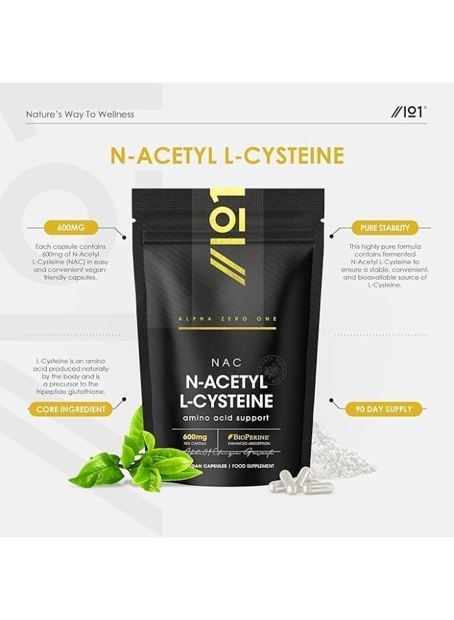 ALPHA01 N-Acetyl L-Cysteine (NAC) 600 mg – Supports Antioxidant Defense, Liver & Immune Health, Made in UK, 90 Capsules - Image 5