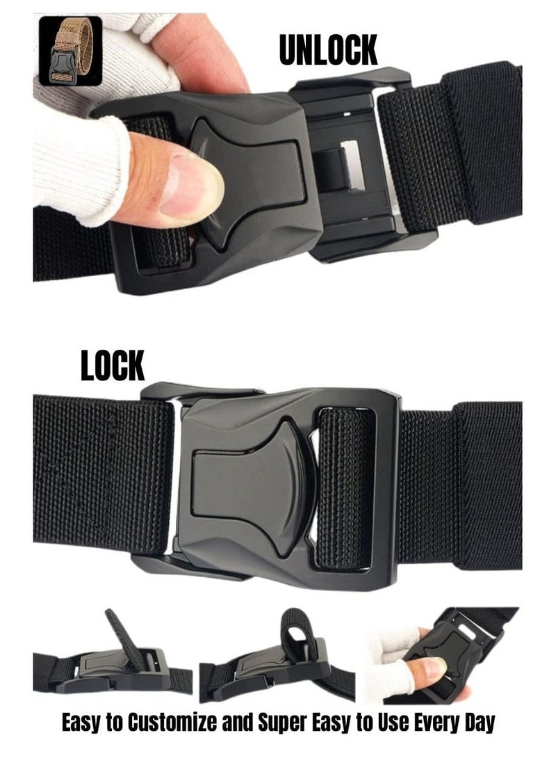 KASTWAVE Military Belt, 2 Pack Nylon Belts for Men Men Tactical Belt with Quick Release Metal Buckle Ideal for Military Training  - Image 4