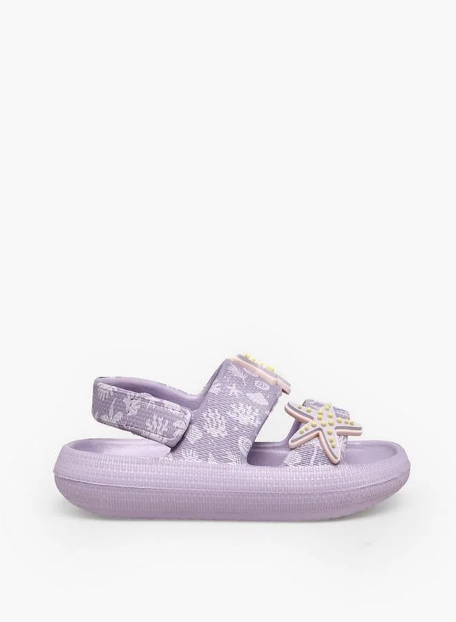 أكوا Girls Hook & Loop Clogs