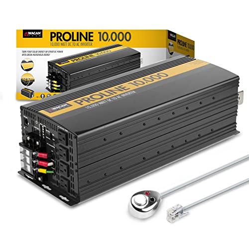 WAGAN محول الطاقة Wagan EL3748 12V 10000 واط مع جهاز تحكم عن بعد 20000 واط ذروة طاقة Proline 12 فولت لمنازل RV والتخييم وحياة الفان خارج الشبكة - Image 1