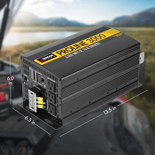 WAGAN محول الطاقة Wagan EL3748 12V 10000 واط مع جهاز تحكم عن بعد 20000 واط ذروة طاقة Proline 12 فولت لمنازل RV والتخييم وحياة الفان خارج الشبكة - Image 3