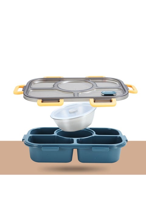 Bento Lunch Box 5-Compartment Food Container With Salad Bowl