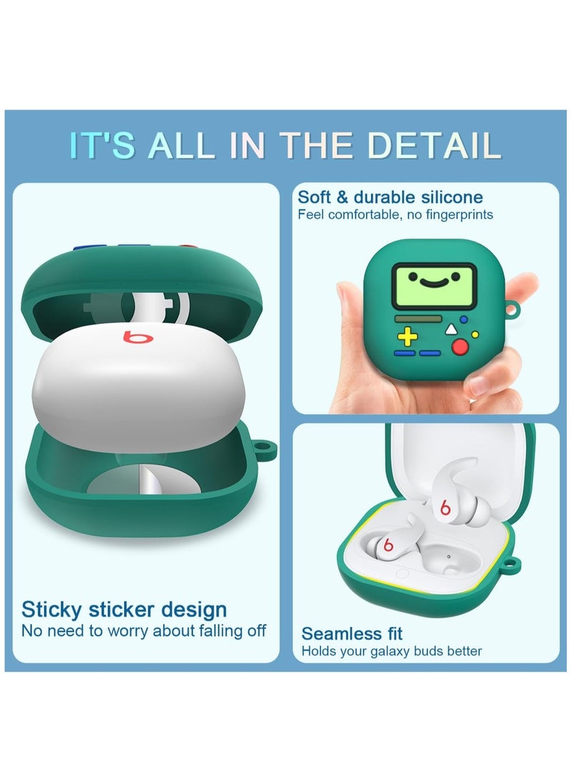 Excefore Cute Case for Beats Fit Pro, Shock-Absorbing Protective Beats Fit Pro Case Cover Silicone Shell Compatible for Beats Fit Pro Charging Case with Carabiner, Green - Image 4