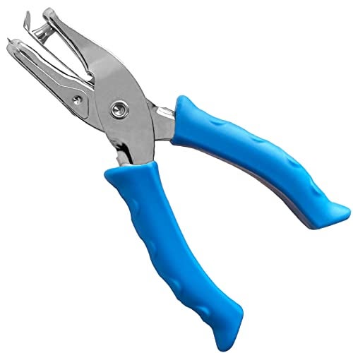 MECHEER Single Hole Punch 1/4” Paper Hole Puncher for Crafts, One Hole Puncher with Blue Soft Grip Handle for Kids and Adults, Handheld Circle Punch for Paper Crafts in Home, Office, Classroom - Image 1