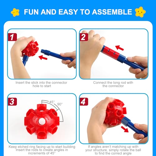 spring flower Fort Building Kit for KidsSTEM Construction Toys Educational Gift for 4 5 6 7 8 9 10 11 12 Years Old Boys and GirlsUltimate Creative Set for Indoor Outdoors Activity200 PcsOriginal - Image 5
