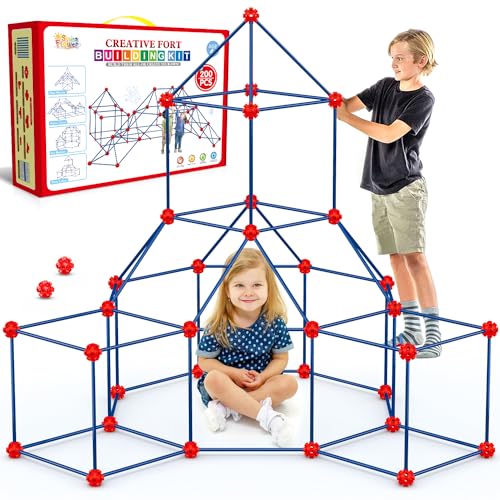 spring flower Fort Building Kit for KidsSTEM Construction Toys Educational Gift for 4 5 6 7 8 9 10 11 12 Years Old Boys and GirlsUltimate Creative Set for Indoor Outdoors Activity200 PcsOriginal - Image 1