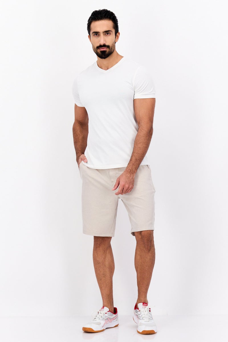 Nordland Men Heather Stretchable Basic Shorts, Beige Heather - Image 4