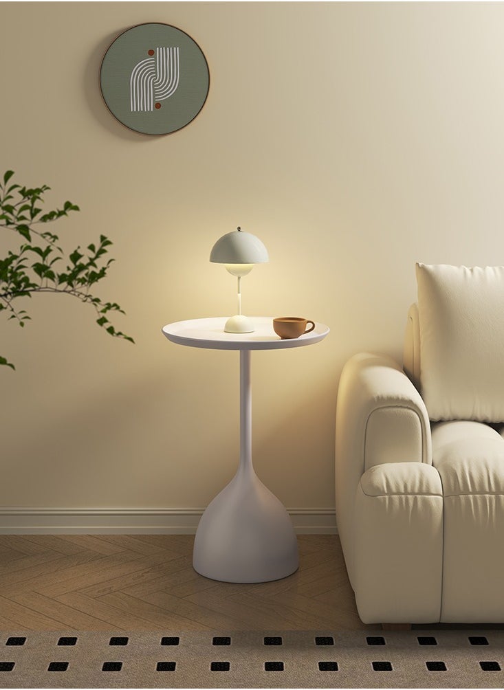 XiuWoo - Coffee Table, Nordic Sofa Side Decorative Small Space Living Room Bedroom Patio, Vintage Metal End Table, Metal Iron Outdoor Round Table Weather Resistant Anti-Rust Outdoor, 40*60CM - Image 1
